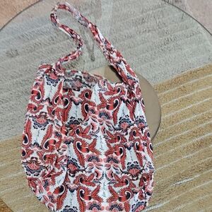 Free people reusable tote stylish Red and Black Patterned Tote Bag